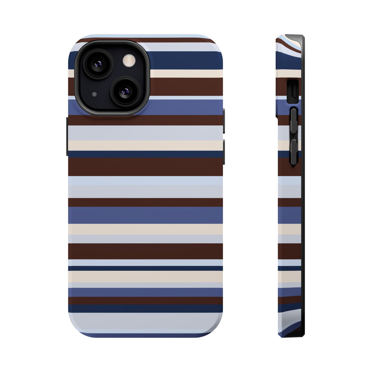 Blueberry Mocha Stripes iPhone Case