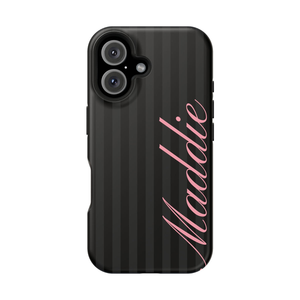 Custom Pink Black Stripes iPhone Case