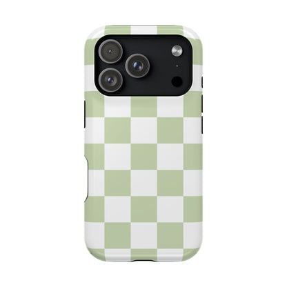 Pastel Green Checkered iPhone Case