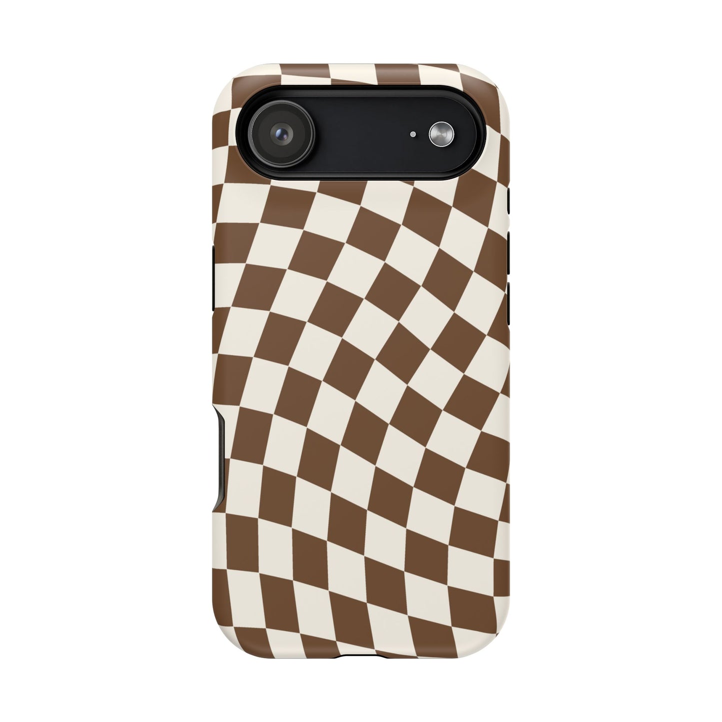 Brown Wavy Checkered iPhone Case