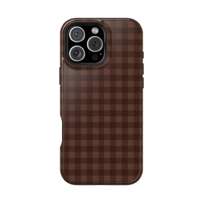 Brown Gingham iPhone Case