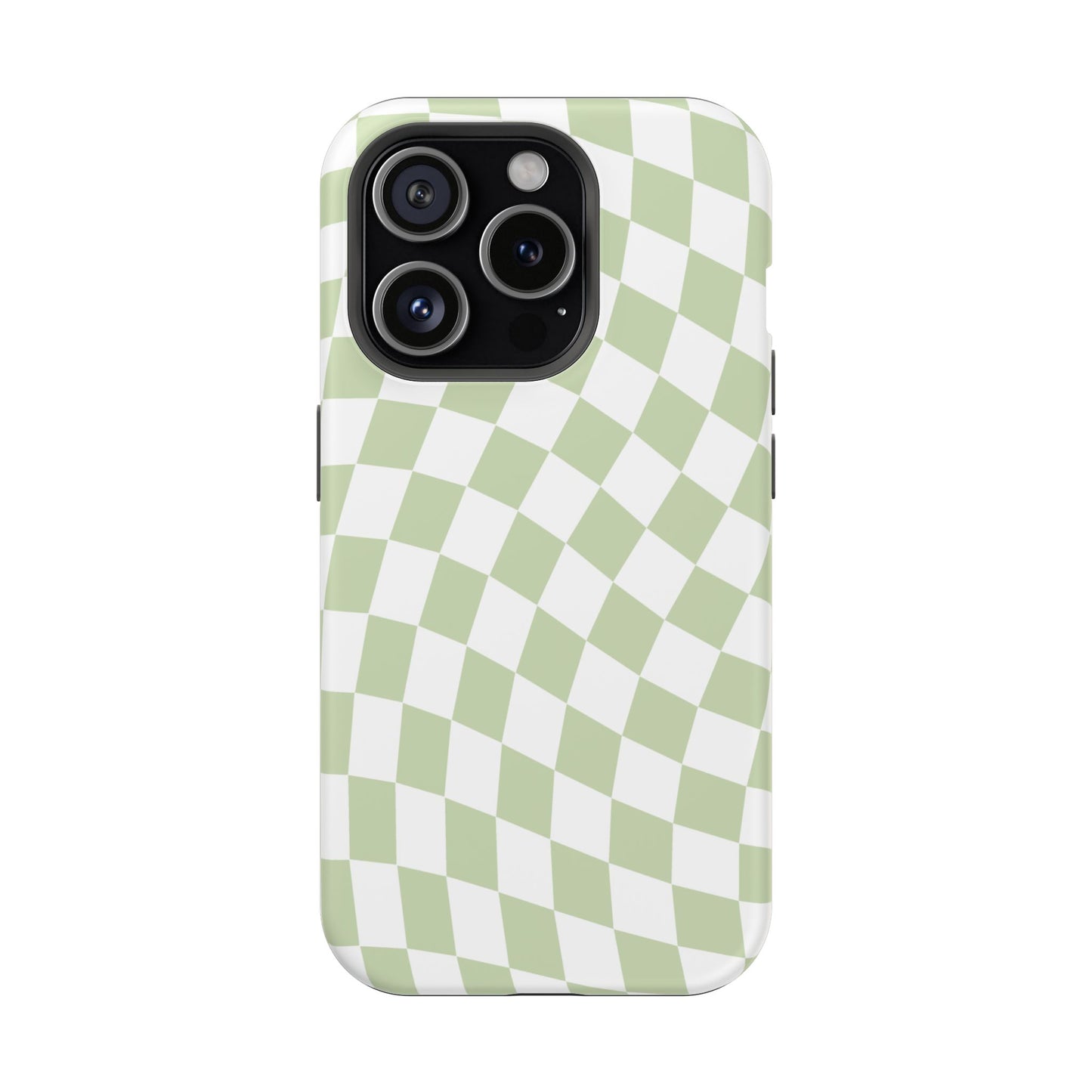 Light Green Wavy Checkered iPhone Case