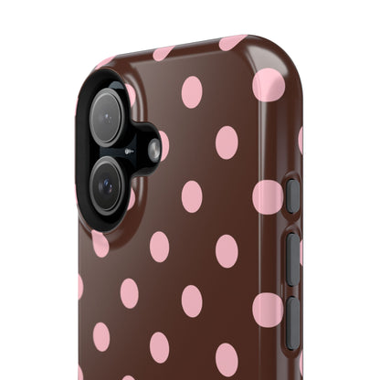 Pink Latte Polka Dots iPhone Case
