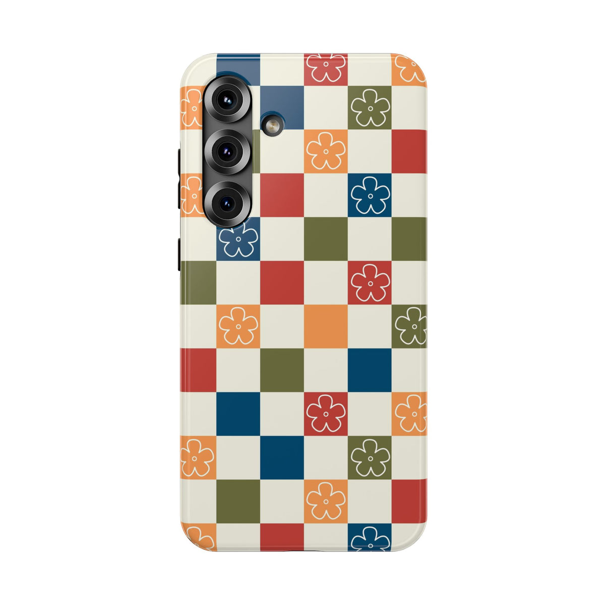 Vintage Flowers Checkered Samsung Case
