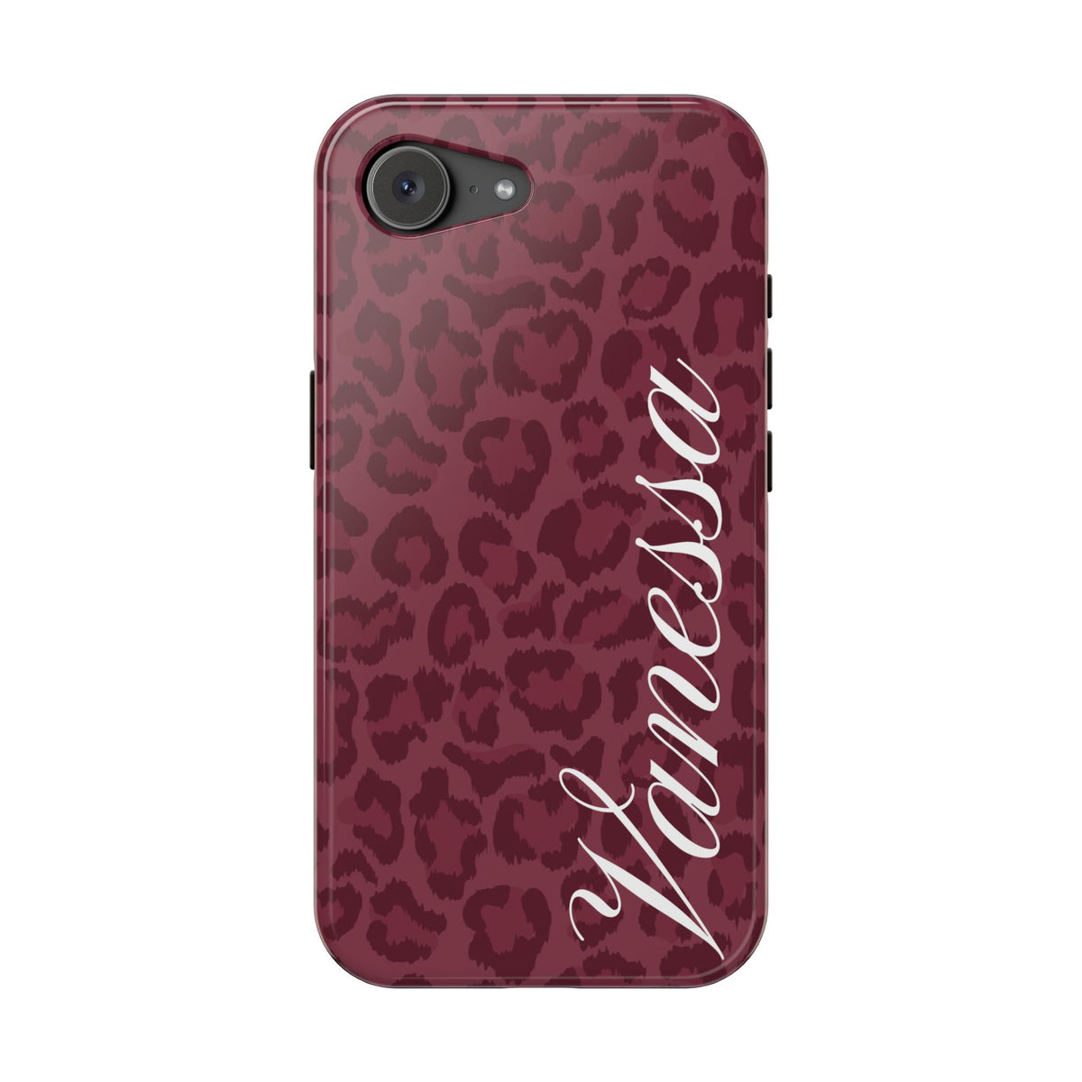 Custom Burgundy Leopard iPhone Case