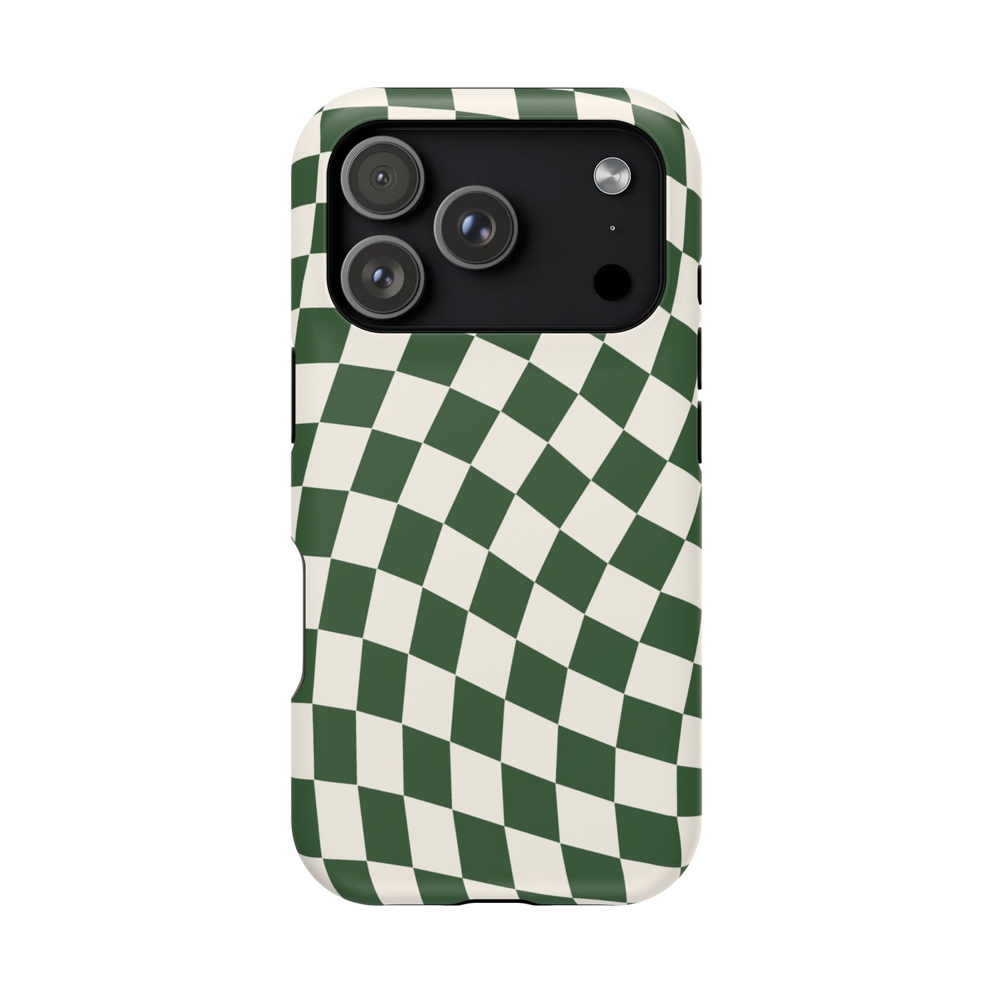 Green Wavy Checkered iPhone Case