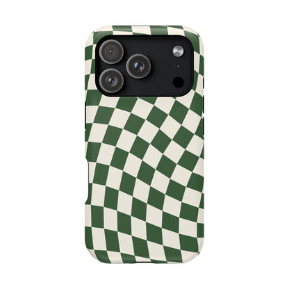 Green Wavy Checkered iPhone Case