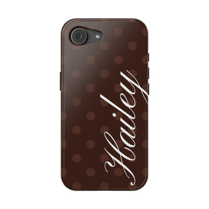 Custom Mocha Polka Dots iPhone Case