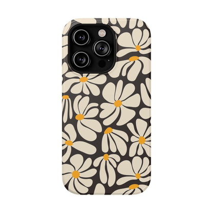 Black Retro Flowers iPhone Case