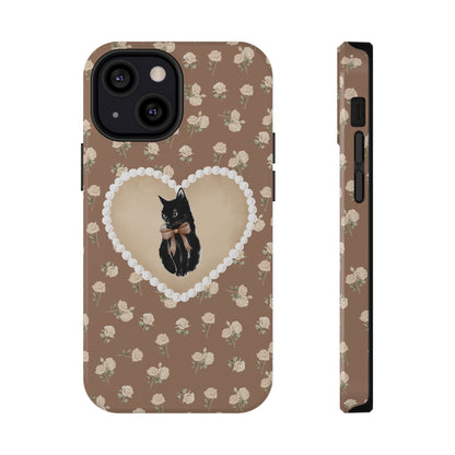 Brown Féline Roses iPhone Case
