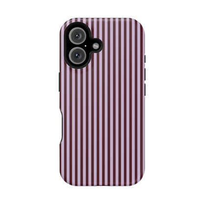 Burgundy & Violet Pinstripes iPhone Case