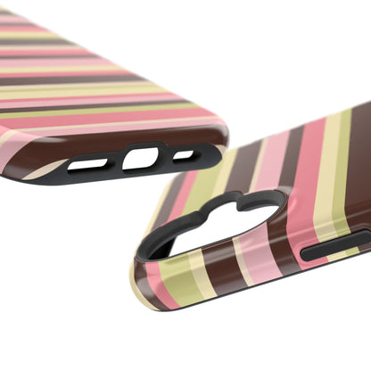 Strawberry Matcha Stripes iPhone Case