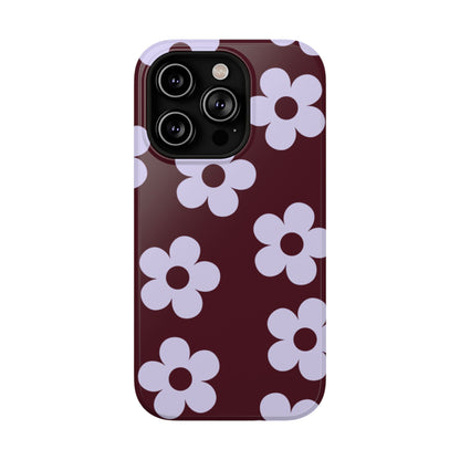 Burgundy Flowers iPhone Case