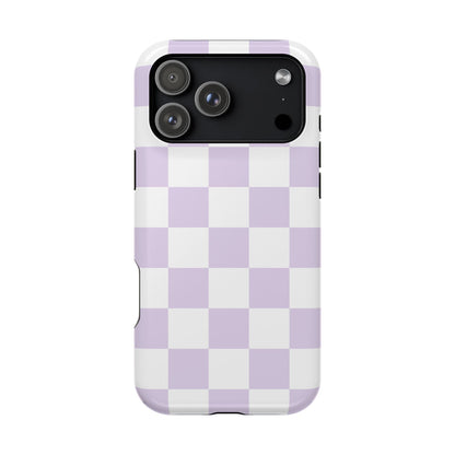 Pastel Purple Checkered iPhone Case