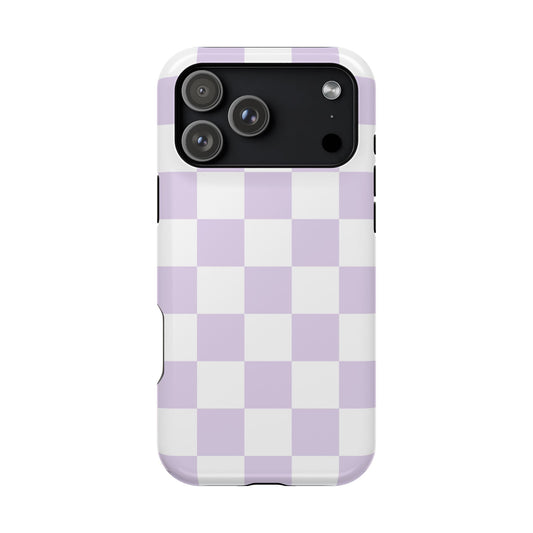 Pastel Purple Checkered iPhone Case