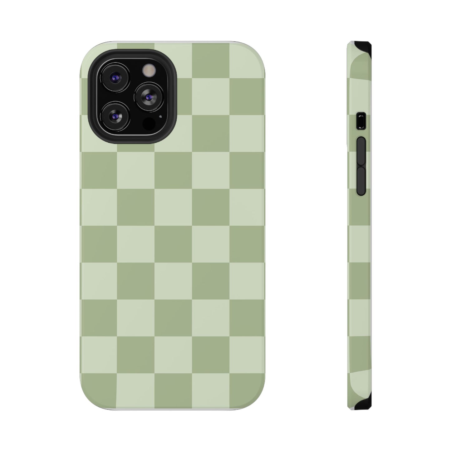 Green & Light Green Checkered iPhone Case