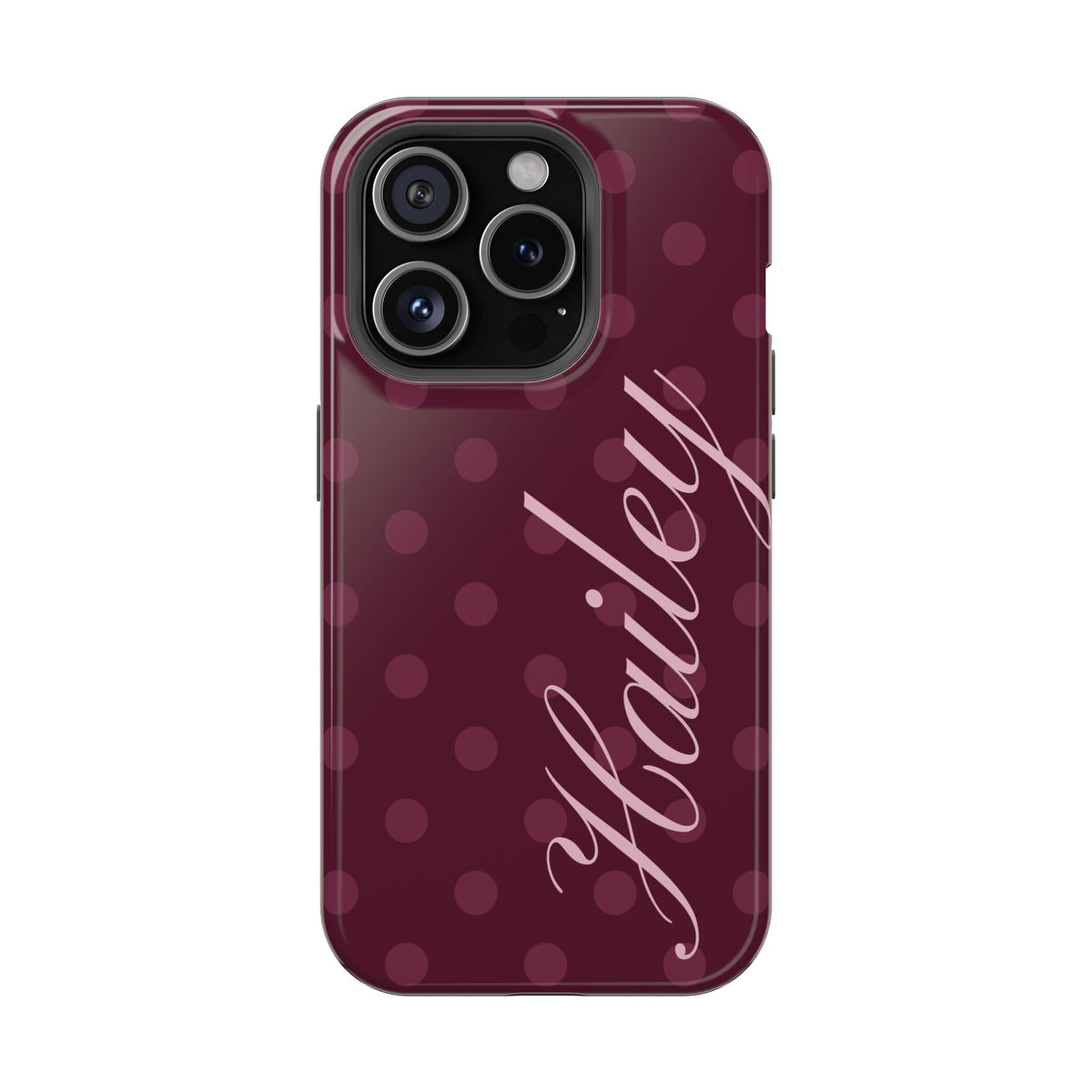 Custom Plum Polka Dots iPhone Case