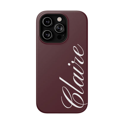 Personalized Burgundy iPhone Case