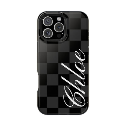 Custom Black Checkered iPhone Case