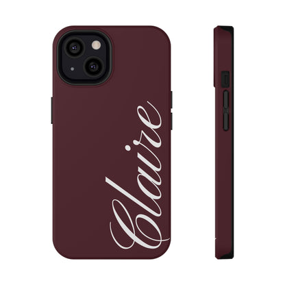 Personalized Burgundy iPhone Case