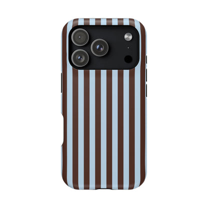 Blue Latte Stripes iPhone Case