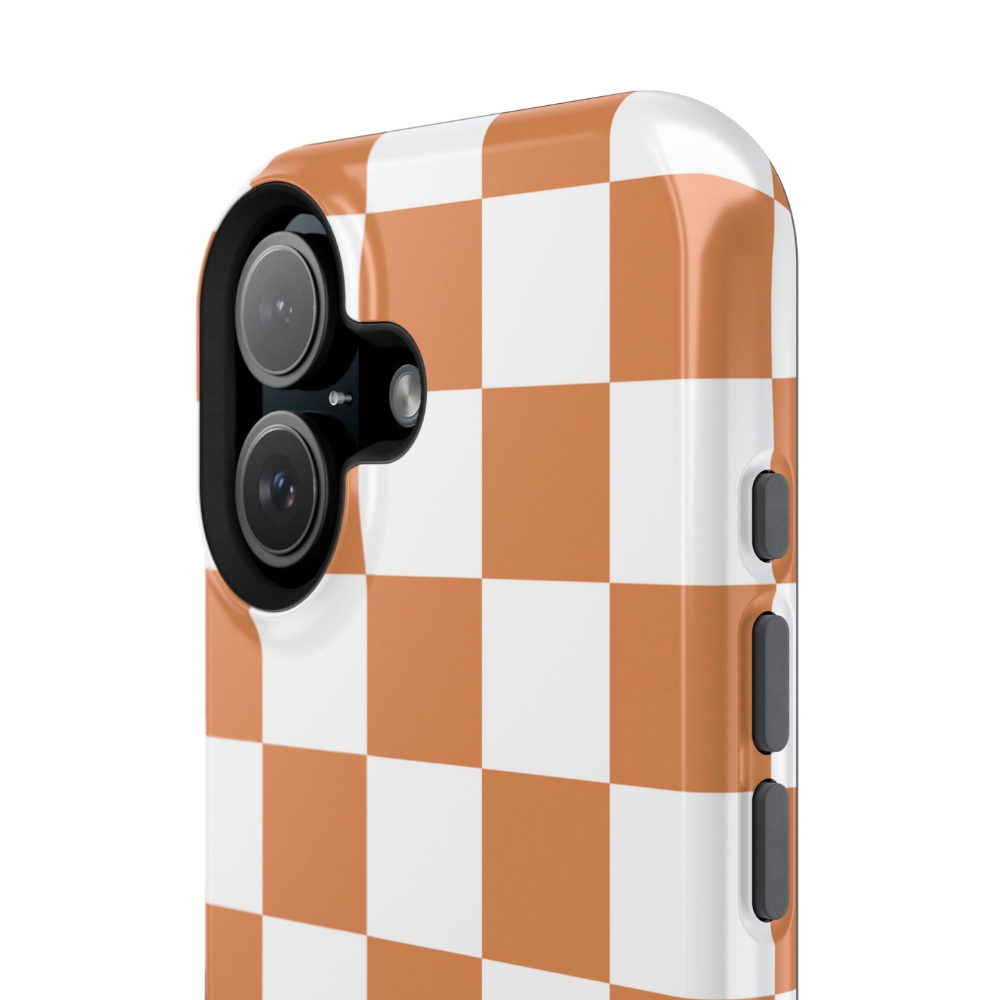 Dark Orange & White Checkered iPhone Case