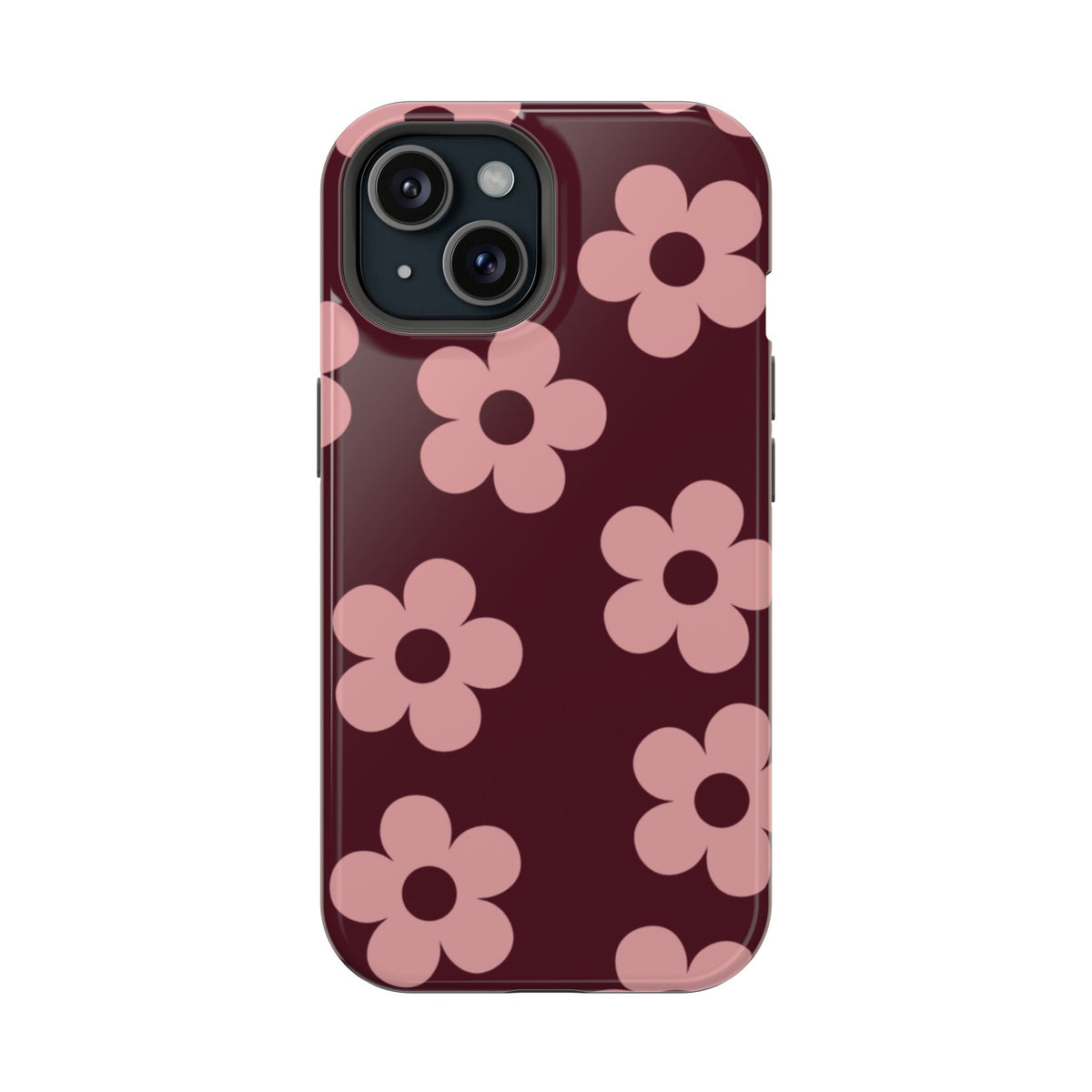 Burgundy & Pink Flowers iPhone Case