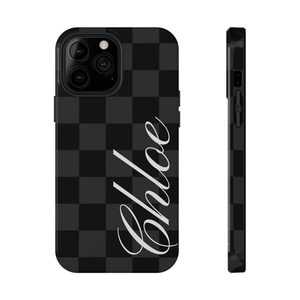 Custom Black Checkered iPhone Case