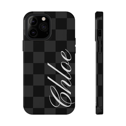 Custom Black Checkered iPhone Case