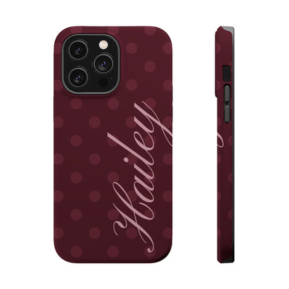 Custom Burgundy Polka Dots iPhone Case