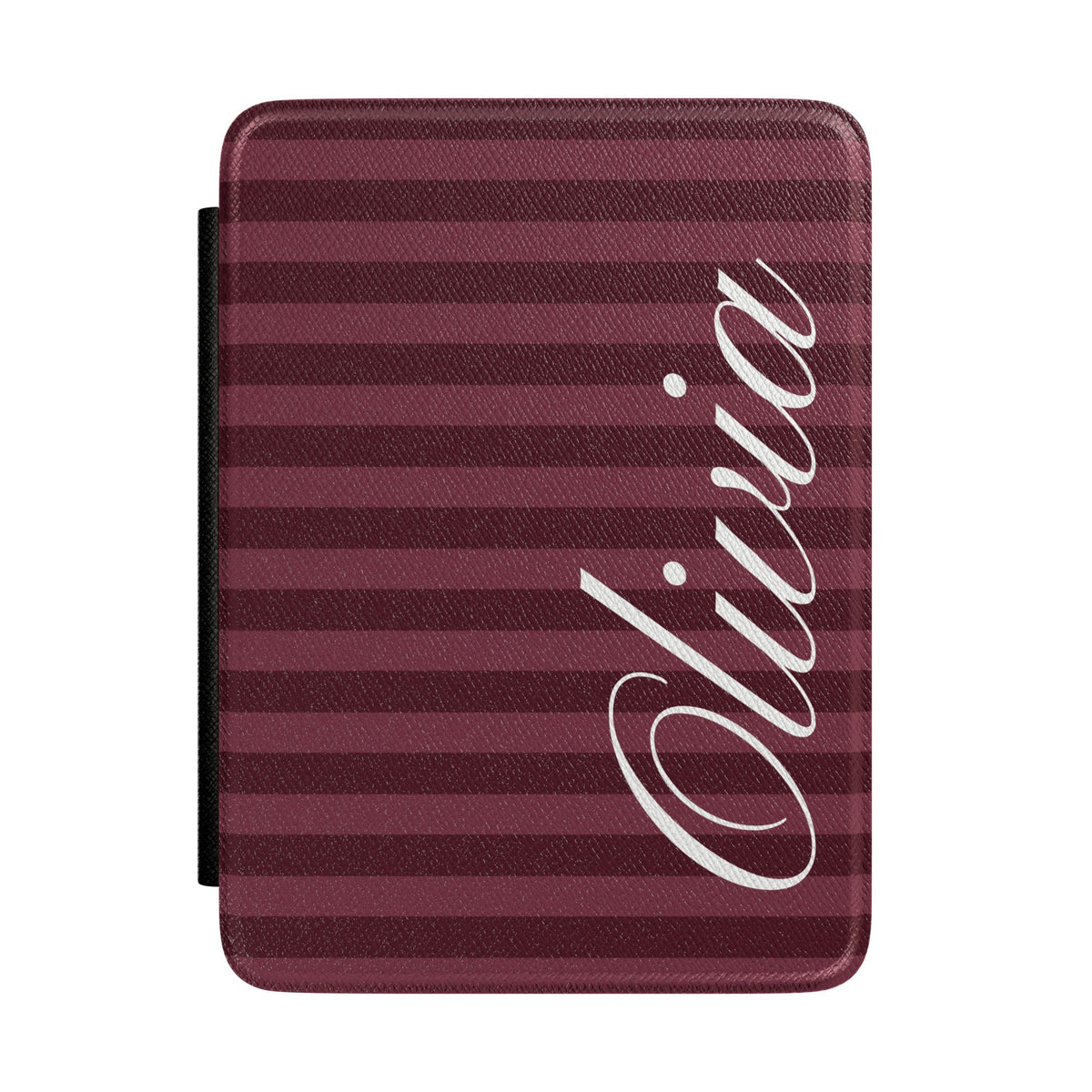 Custom Burgundy Classic Stripes Kindle Case