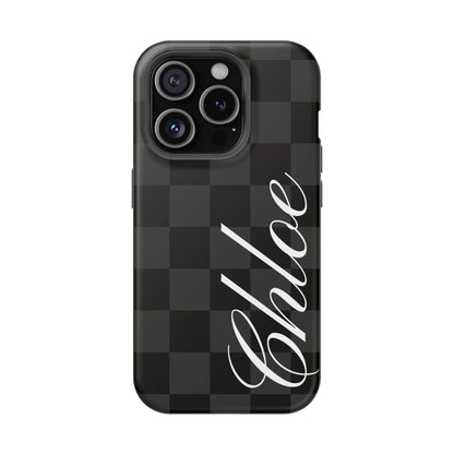 Custom Black Checkered iPhone Case