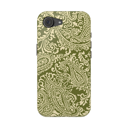 Olive Paisley iPhone Case