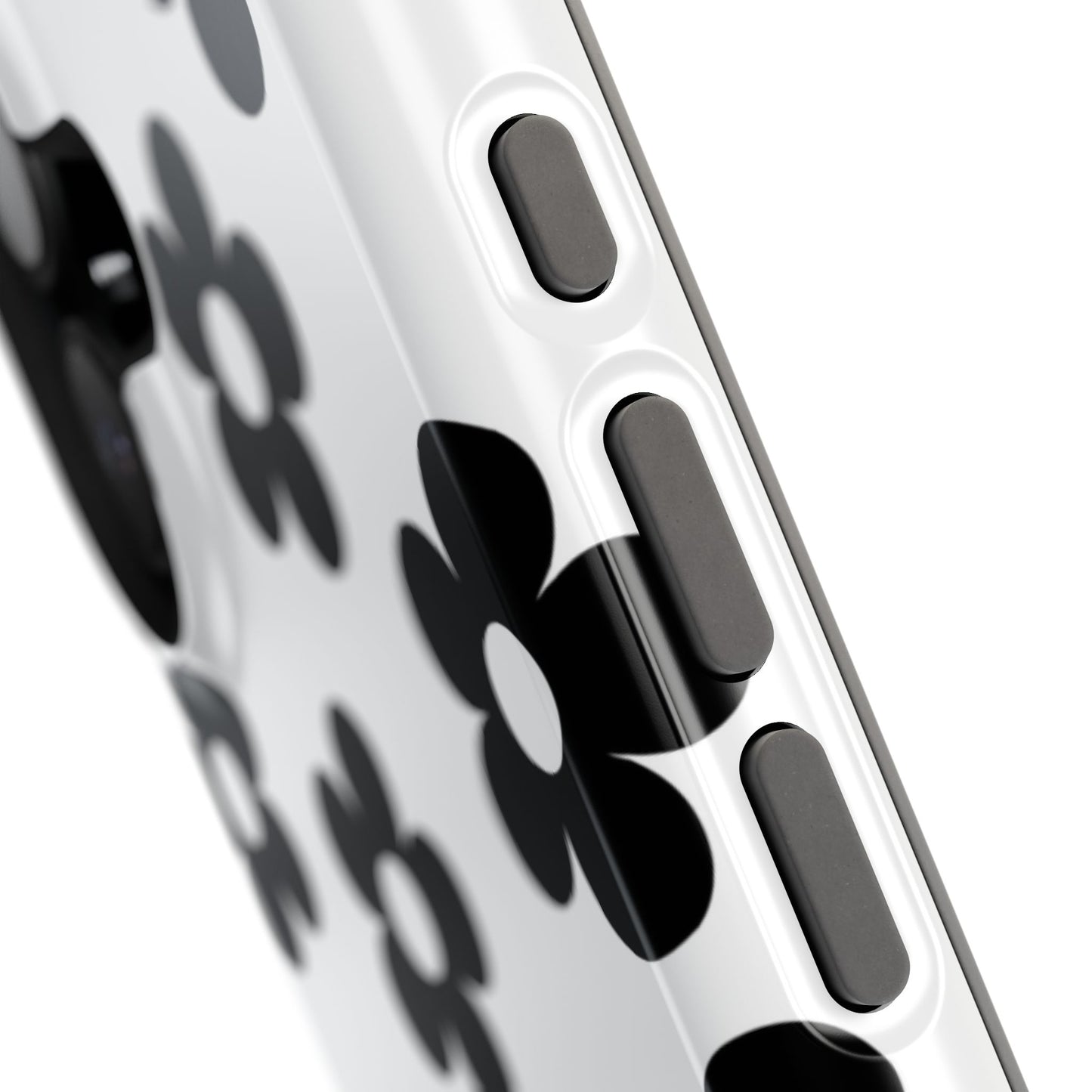 White Retro Flowers iPhone Case