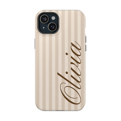 Custom Beige Stripes iPhone Case