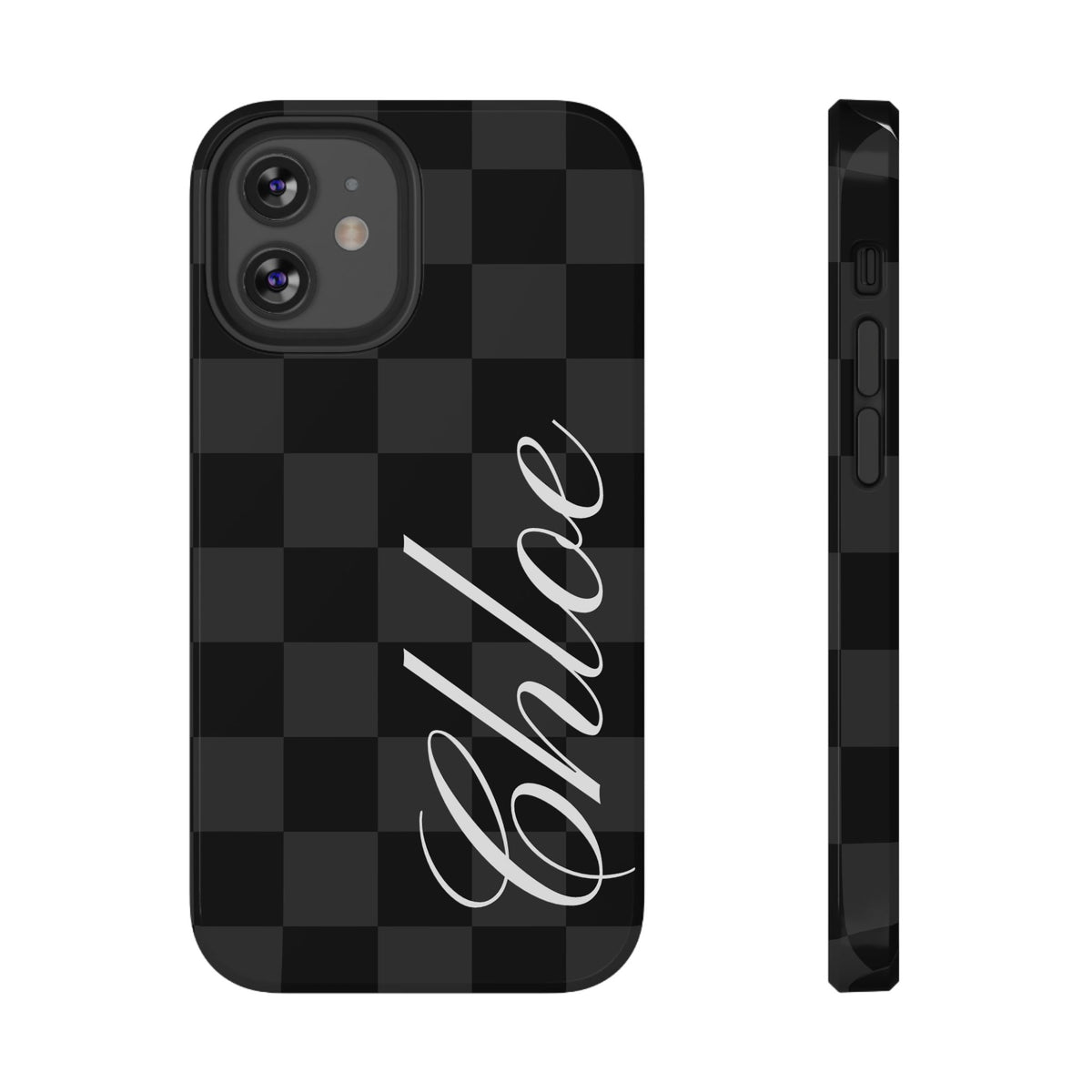 Custom Black Checkered iPhone Case