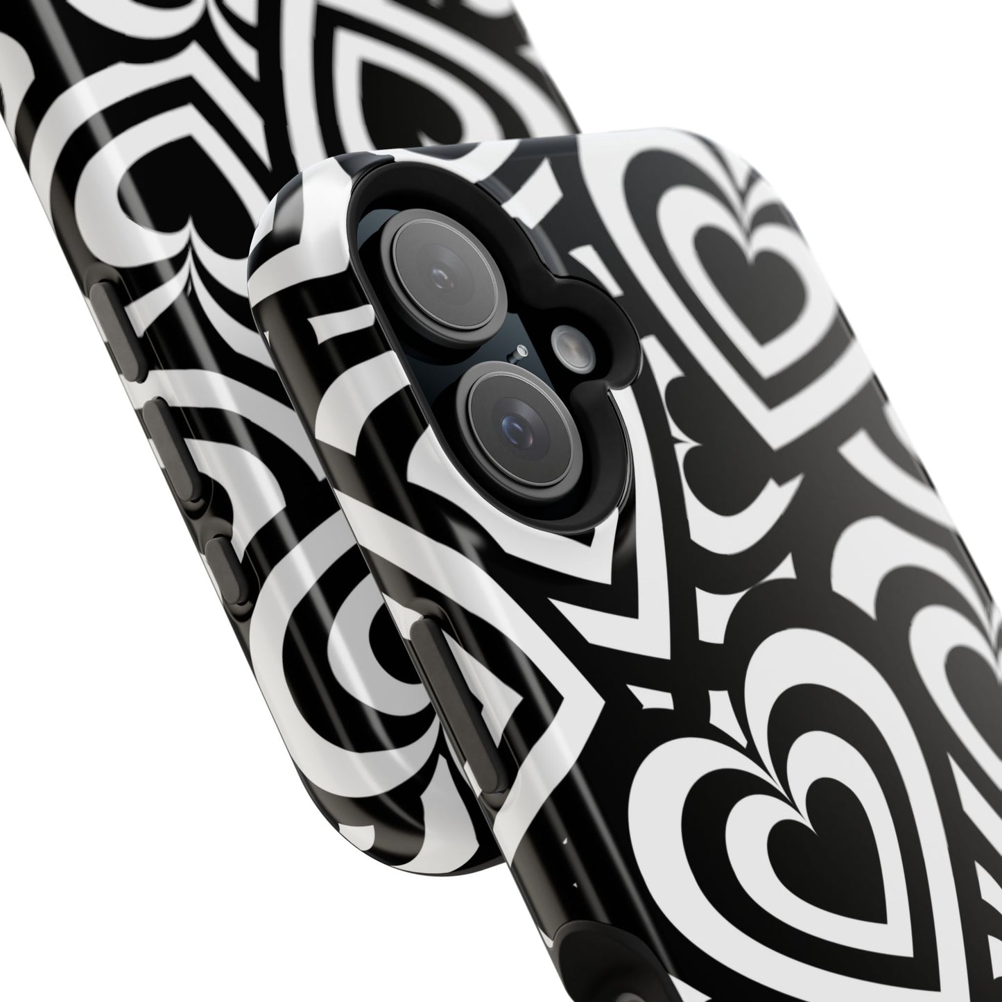 Black & White Hearts iPhone Case