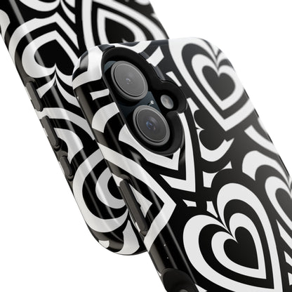 Black & White Hearts iPhone Case
