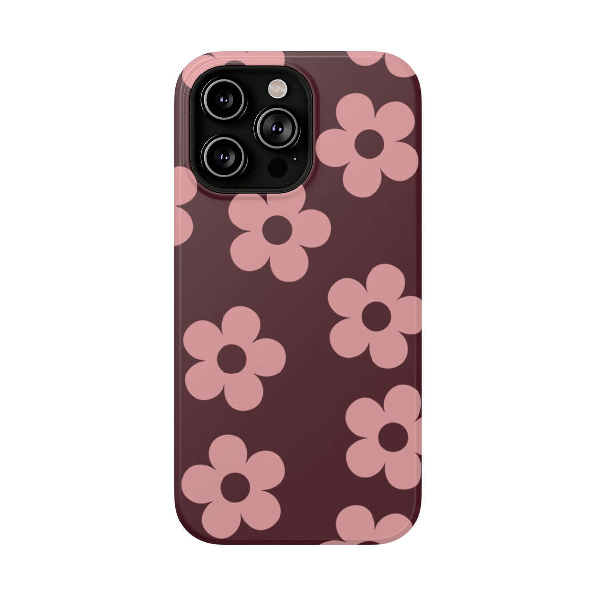 Burgundy & Pink Flowers iPhone Case