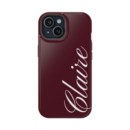 Personalized Burgundy iPhone Case