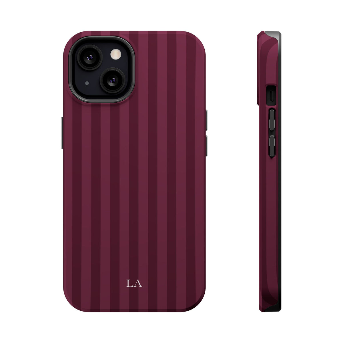 Custom Initials Plum Stripes iPhone Case
