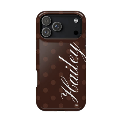 Custom Mocha Polka Dots iPhone Case