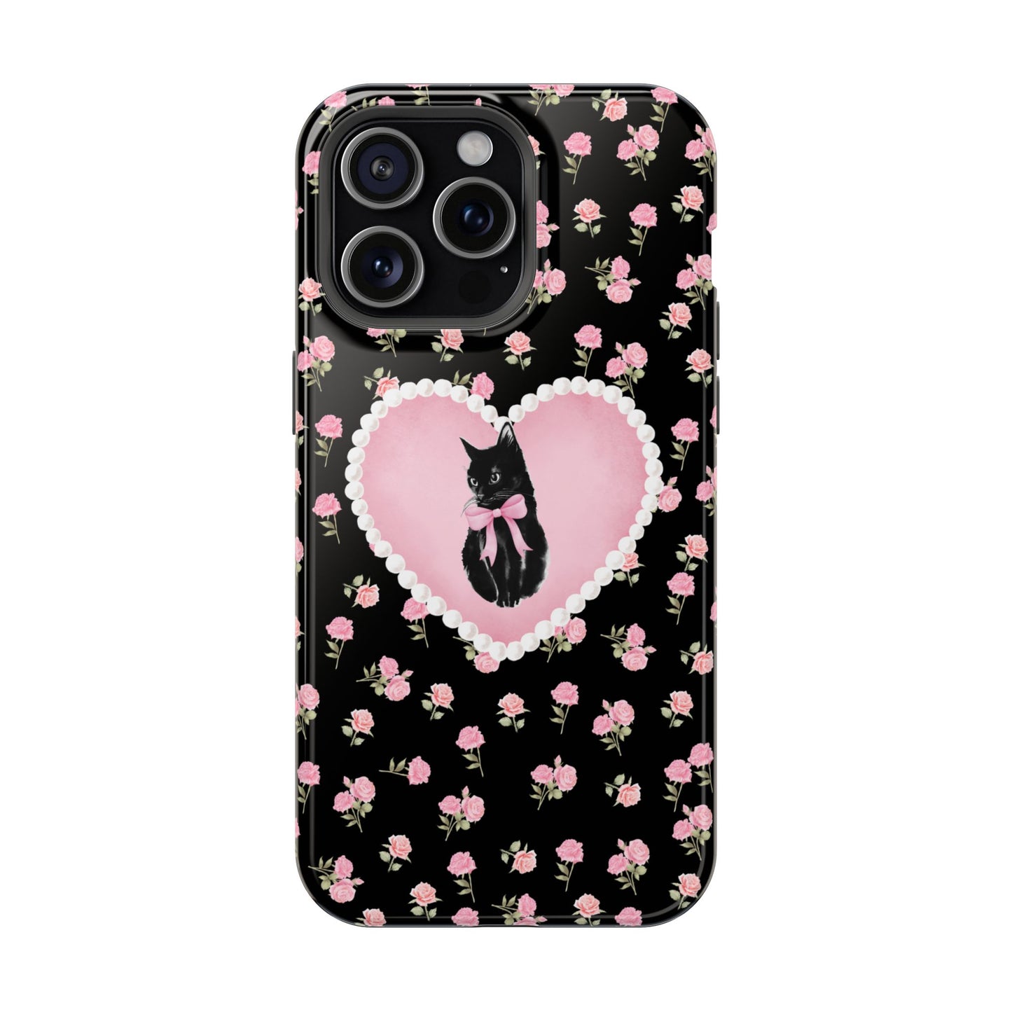 Black Féline Roses iPhone Case