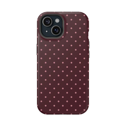 Burgundy & Pink Mini Dots iPhone Case