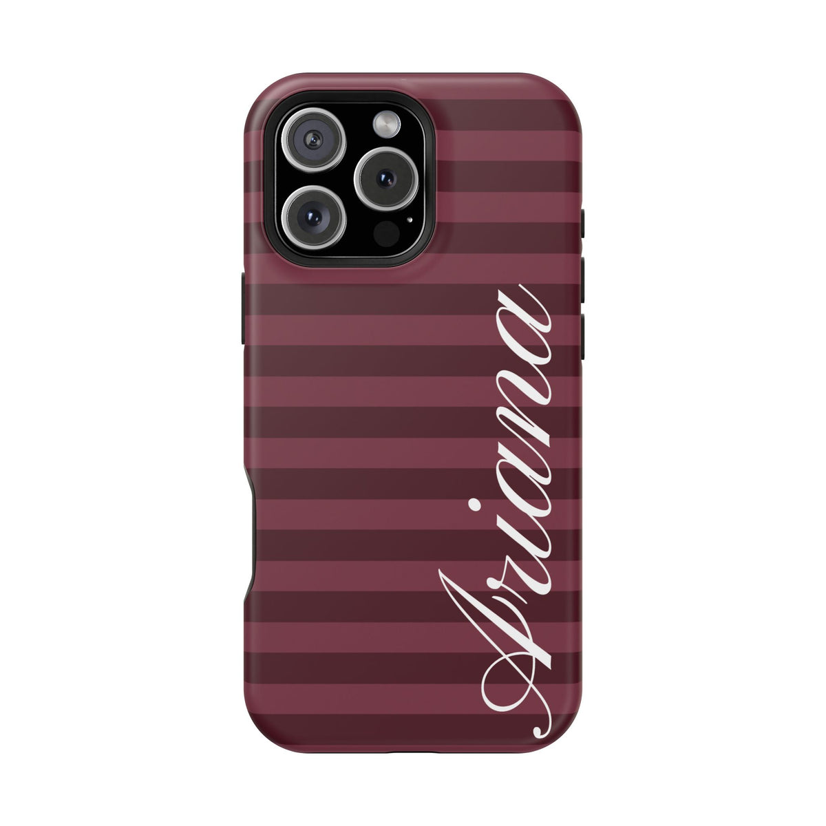 Custom Burgundy Classic Striped iPhone Case