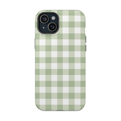 Green Gingham iPhone Case