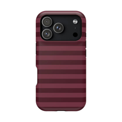 Burgundy Classic Striped iPhone Case