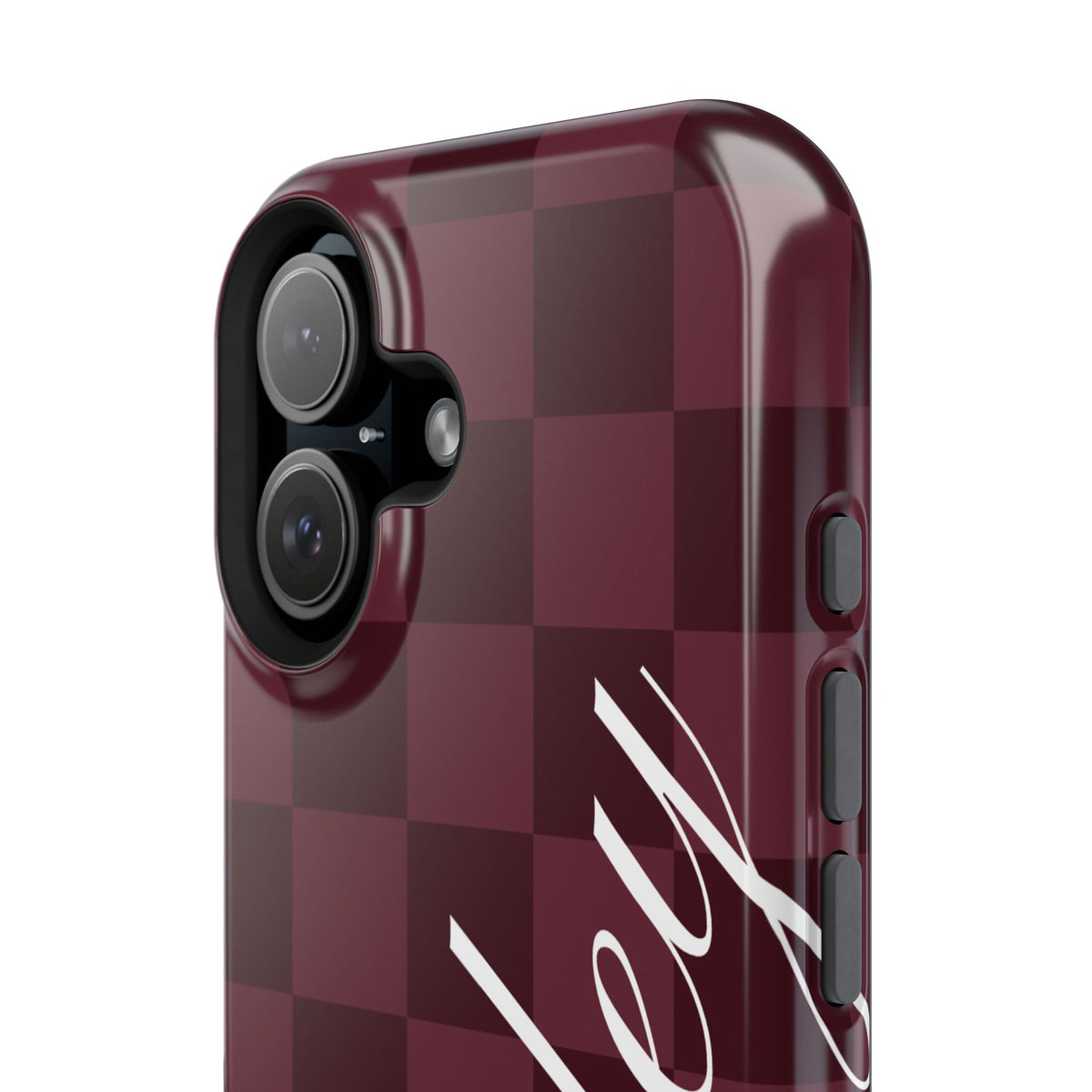 Custom Burgundy Checkered iPhone Case