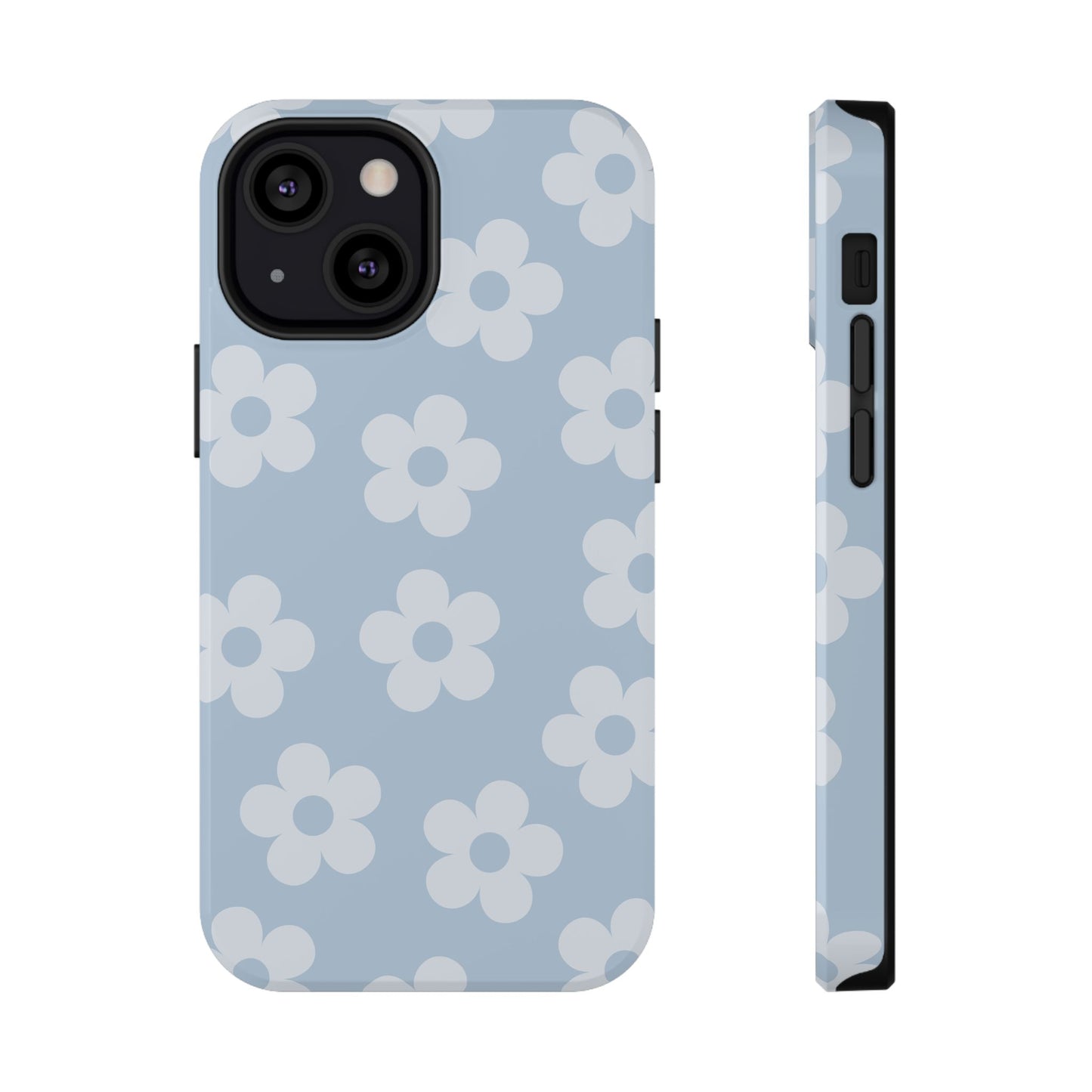 Blue Retro Flowers iPhone Case