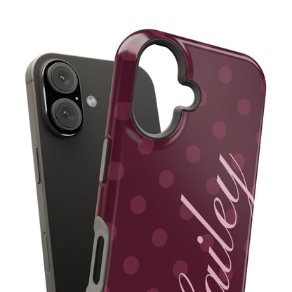 Custom Plum Polka Dots iPhone Case